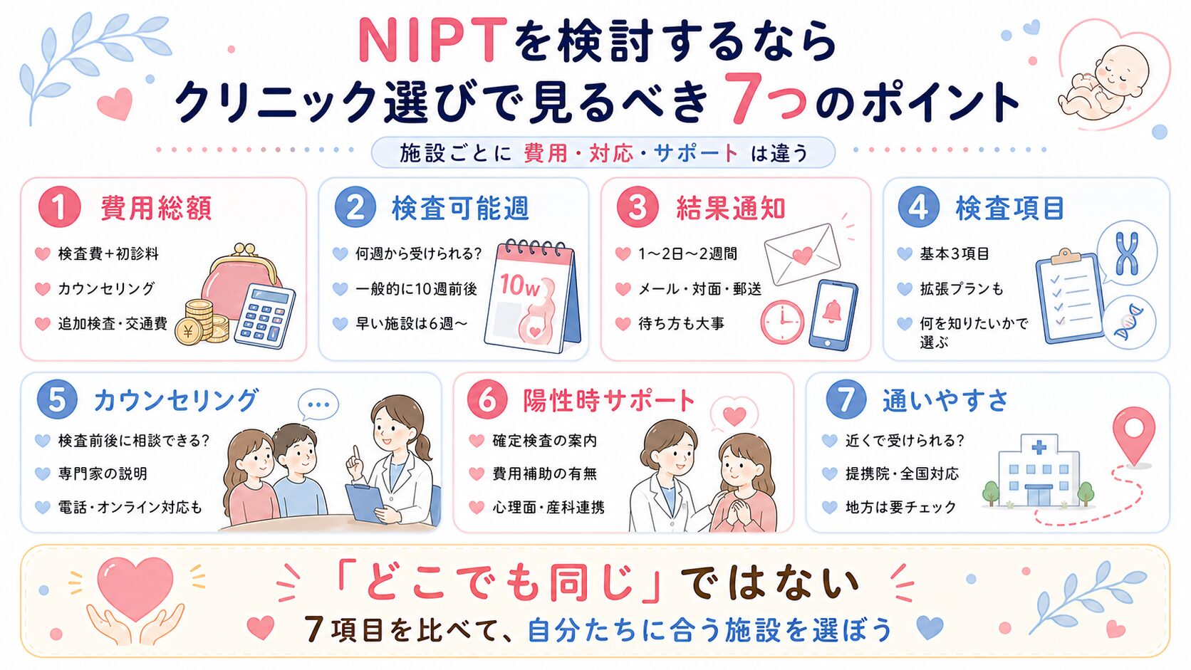 NIPTを検討するなら、クリニック選びで見るべき7つのポイント