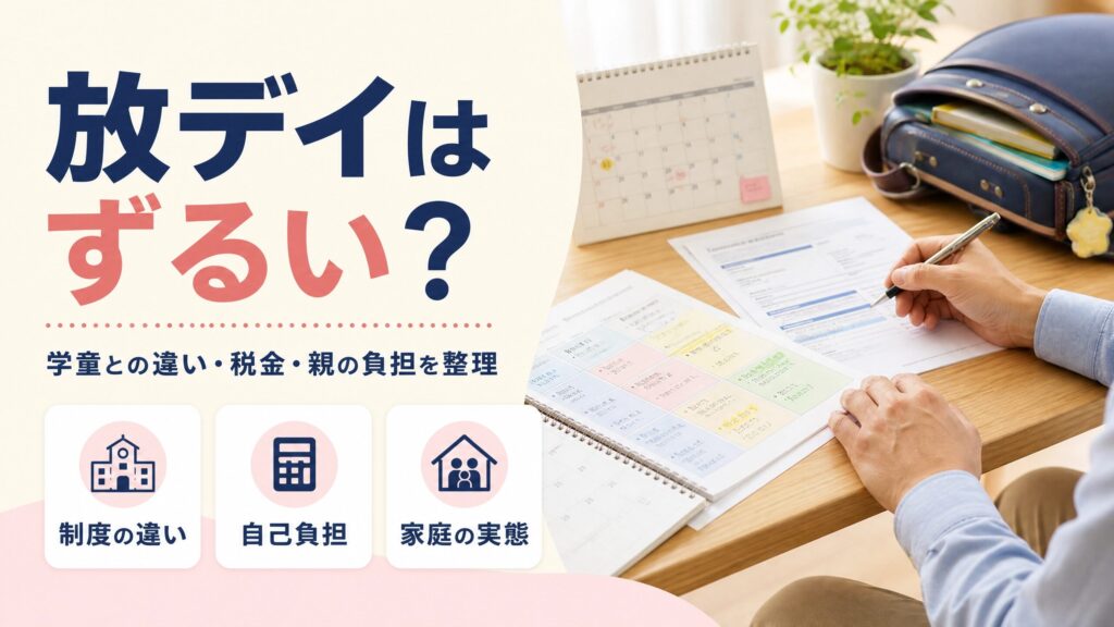 放課後等デイサービスがずるいと言われる理由と学童との違いを整理する記事のアイキャッチ