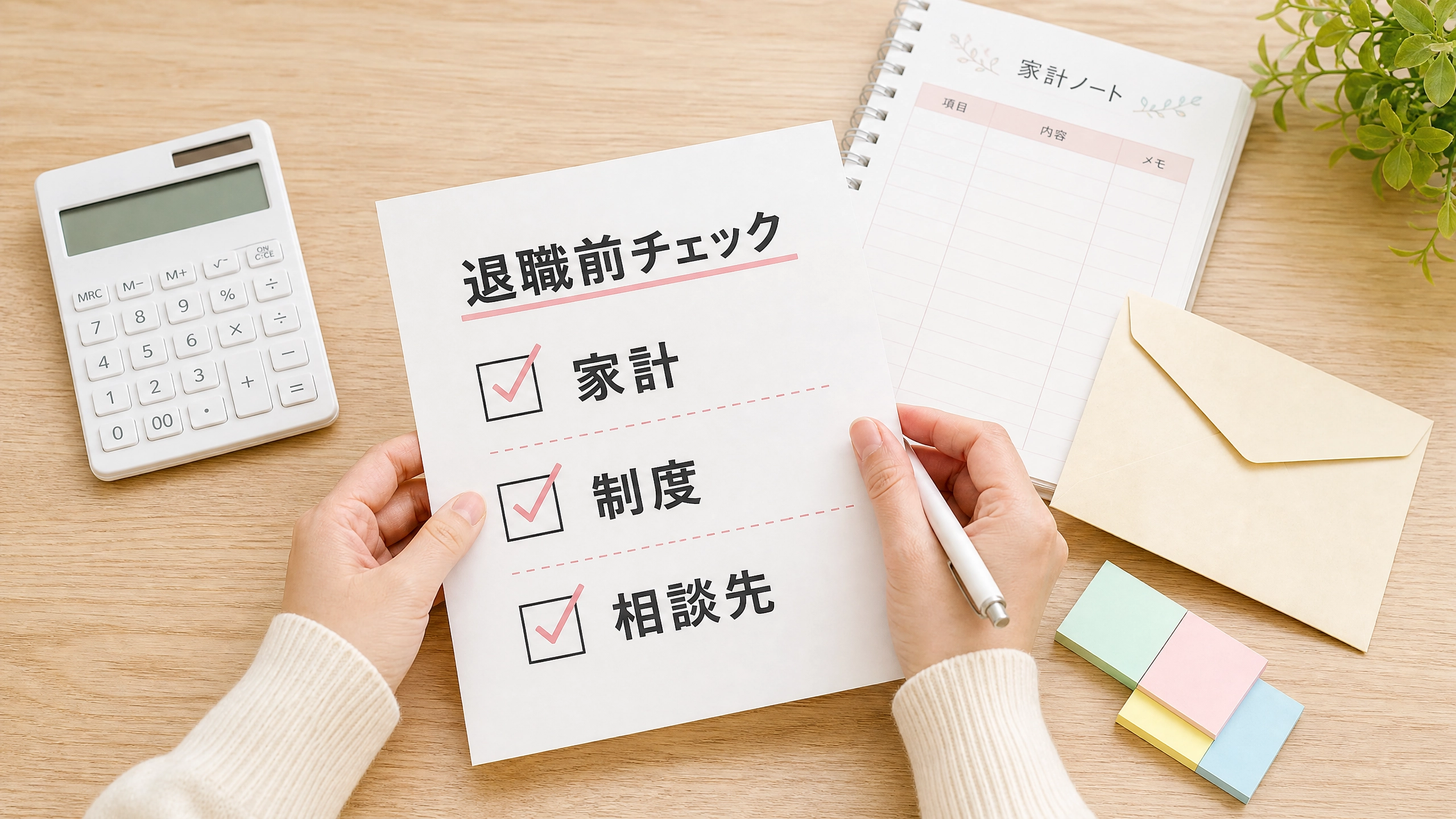 職前に家計や支援制度や相談先を確認するチェックリスト