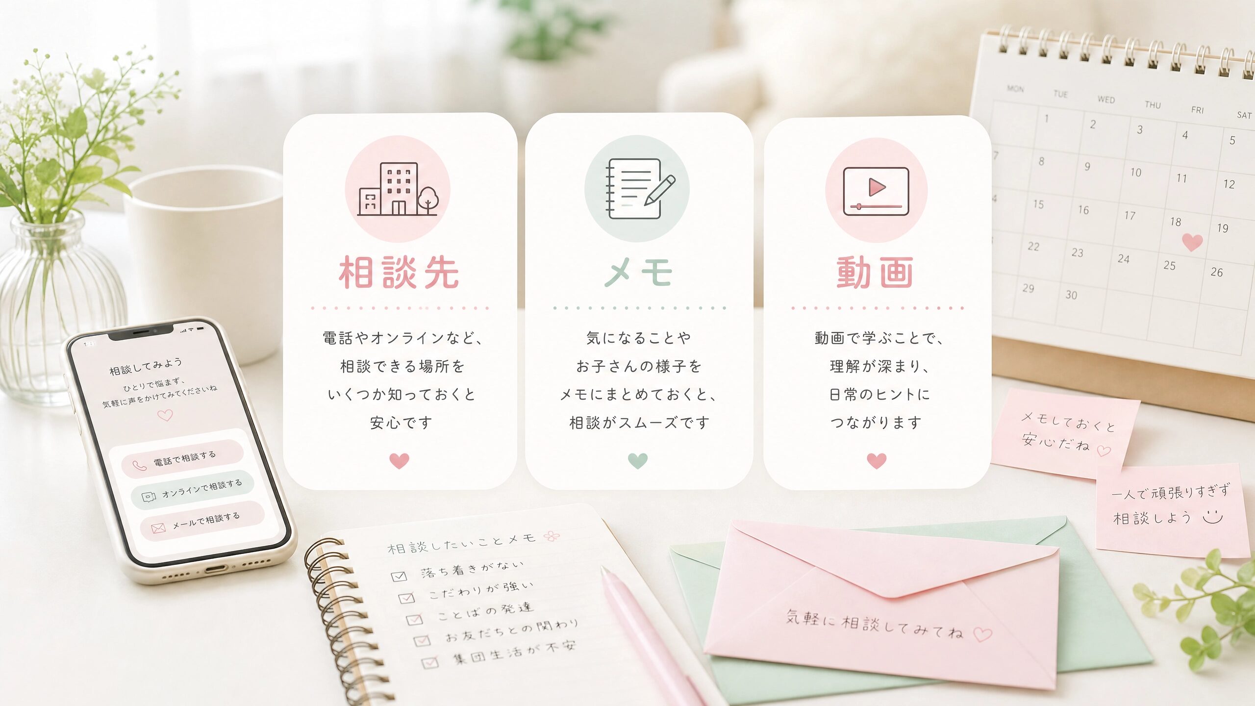逆さバイバイが気になるときに小児科や保健センターなど相談先を確認する画像