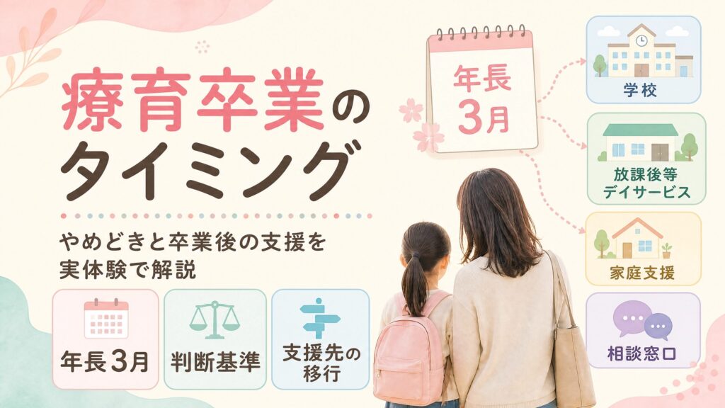 療育卒業のタイミングと卒業後の支援先をやさしく整理したアイキャッチ画像