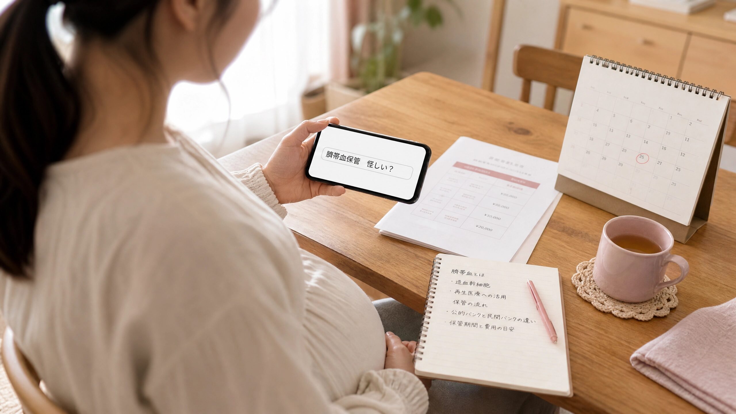 臍帯血保管の費用や専門用語を前に検索して不安を感じる妊娠中の保護者