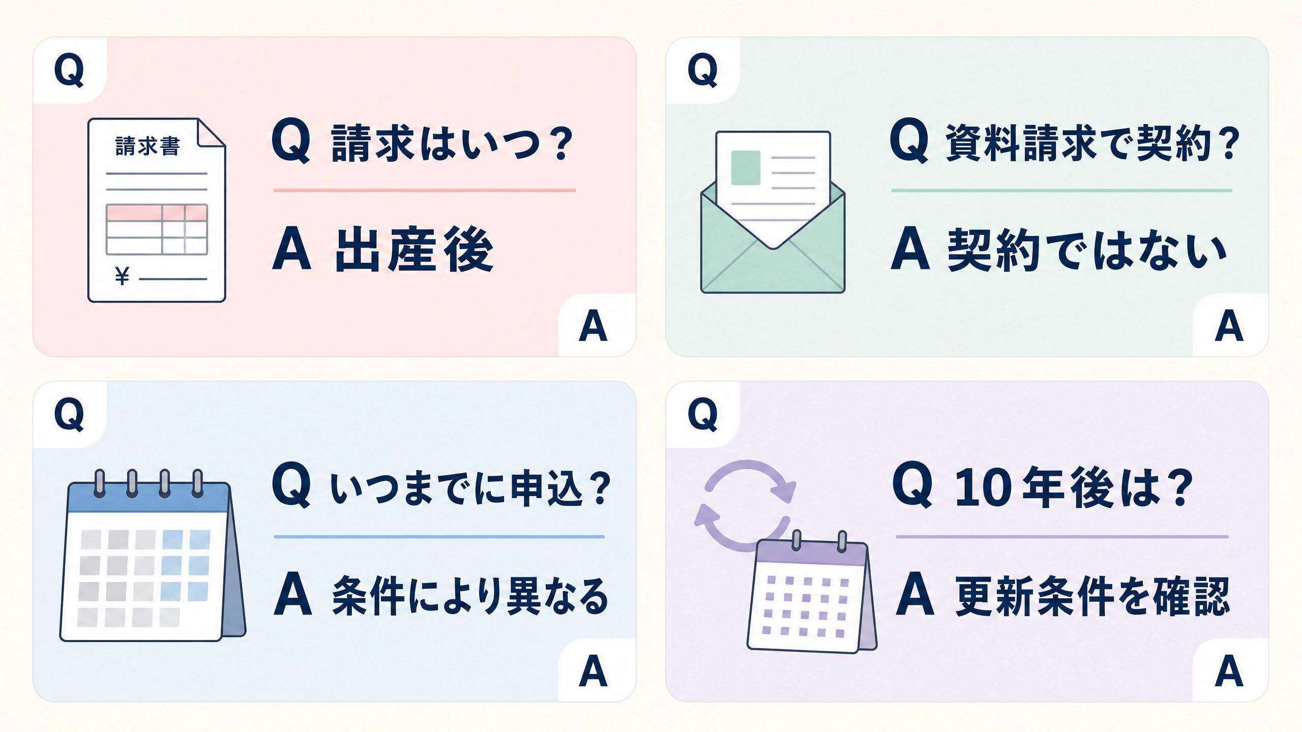 臍帯血保管費用の請求時期、資料請求、申込時期、契約更新に関するFAQ