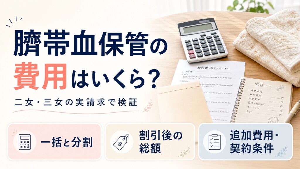ステムセル研究所の臍帯血保管費用はいくら？二女・三女の実請求と分割・割引・追加費用を検証