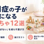 自閉症の子が夢中になったおもちゃ12選と遊ばない失敗を減らす選び方を紹介するアイキャッチ