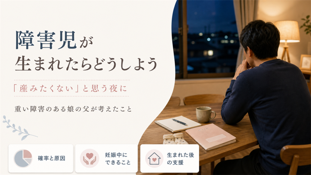 障害のある子が生まれる不安と向き合い、家族で選択を考える父親を表した記事アイキャッチ