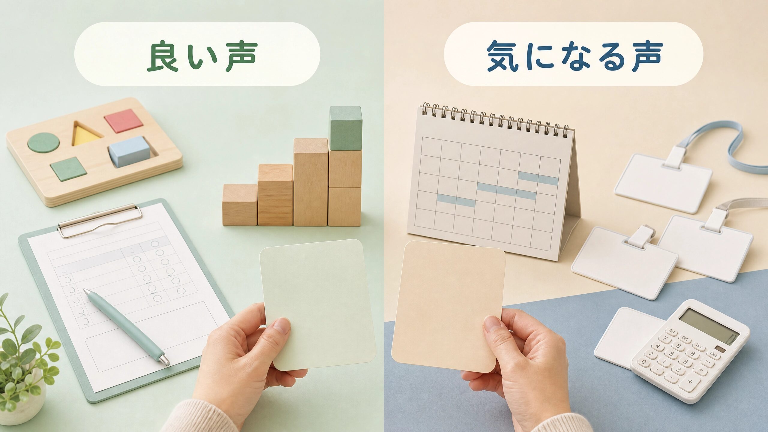リタリコジュニアの良い口コミと気になる口コミを左右に整理した比較イメージ