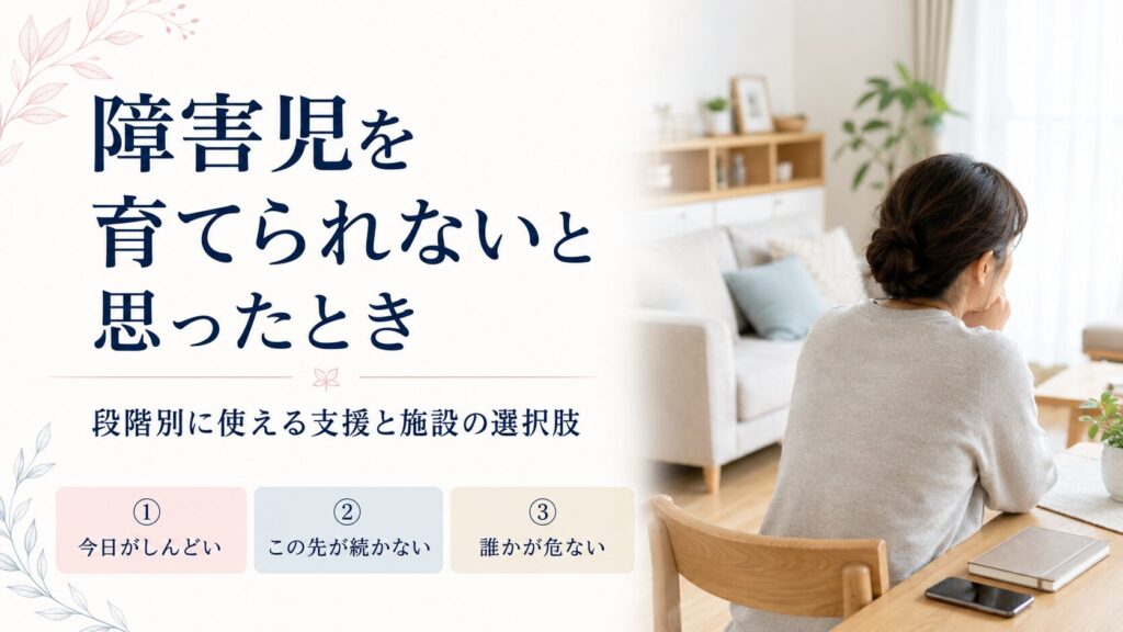 障害児を育てられないと感じたときに段階別の支援と施設の選択肢を整理する記事のアイキャッチ